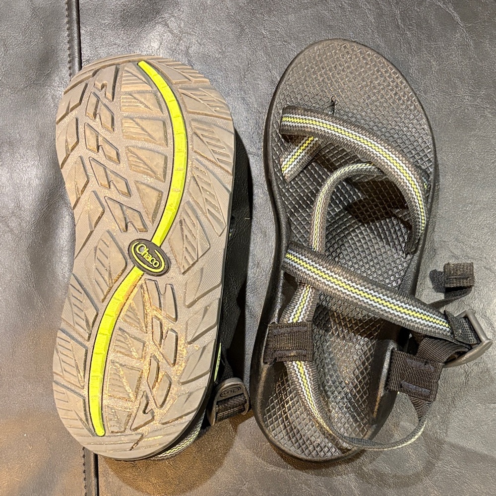 Chaco Men's Sandals - Black and Neon Yellow
